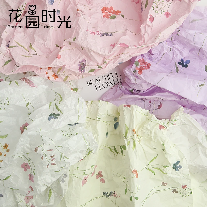 【花园时光】春意盎然印花碎花雪梨纸花束包装内衬纸花艺材料