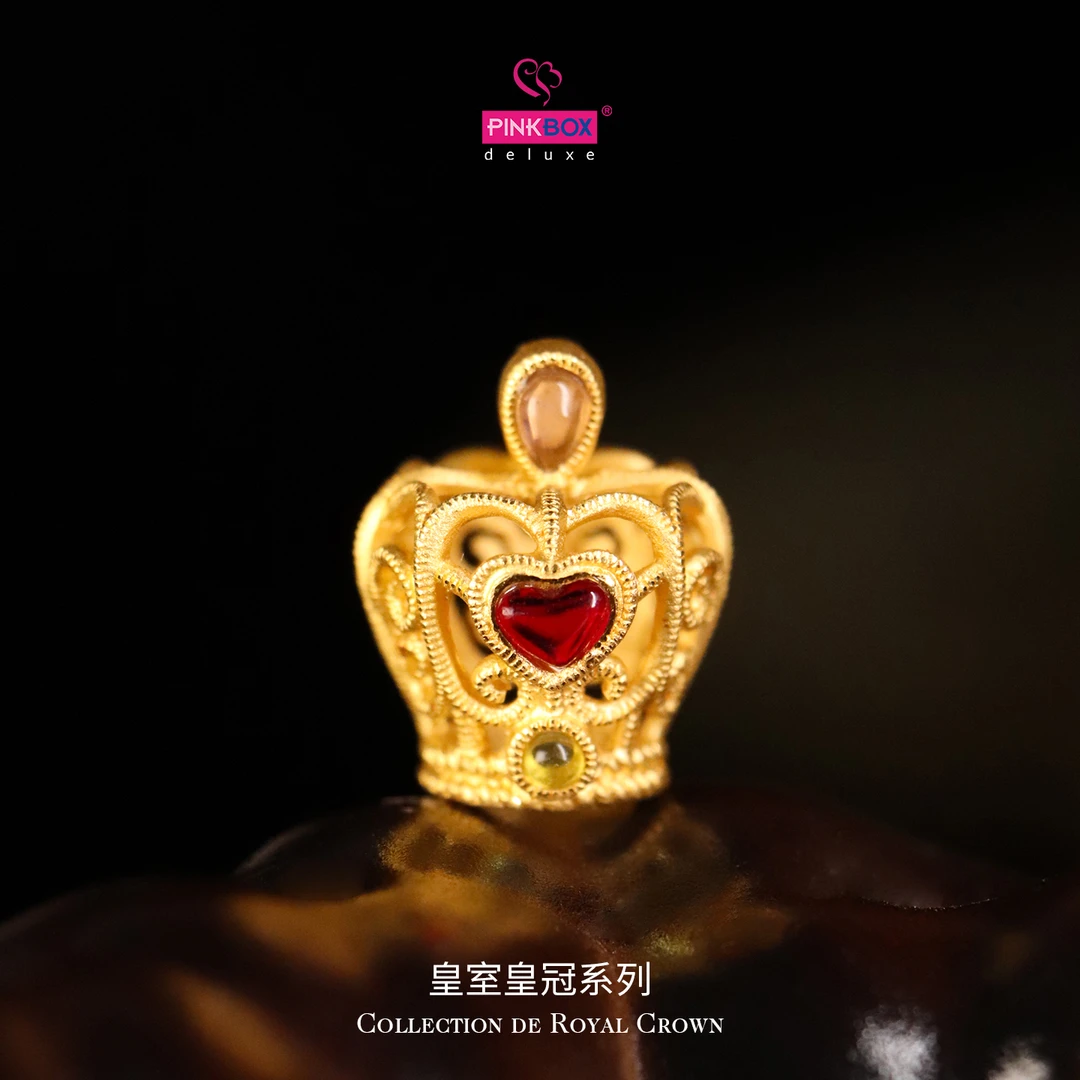 【在逃公主】PINKBOX爱心皇冠吊坠足金999复古显白气质送女友礼物