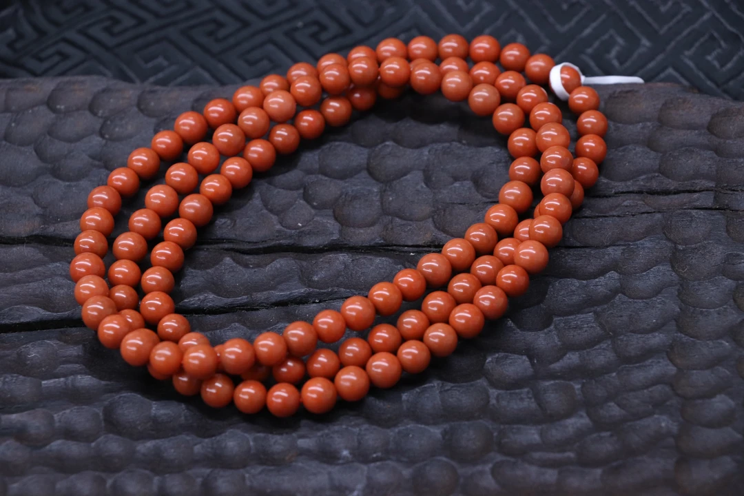 原矿无优化天然保山阿东寨老南红多圈6mm左右珠串