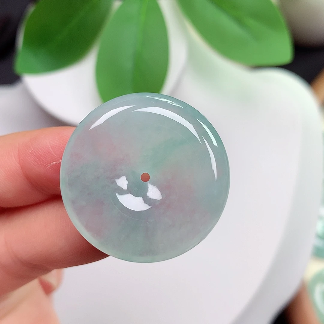 颈饰未镶嵌翡翠平安扣 28.9x5.8mm