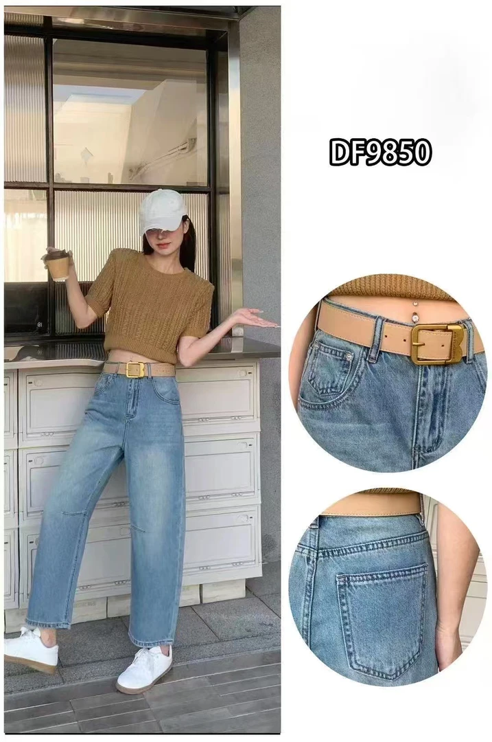 【云云精选】9850 欧货薄料九分直筒裤