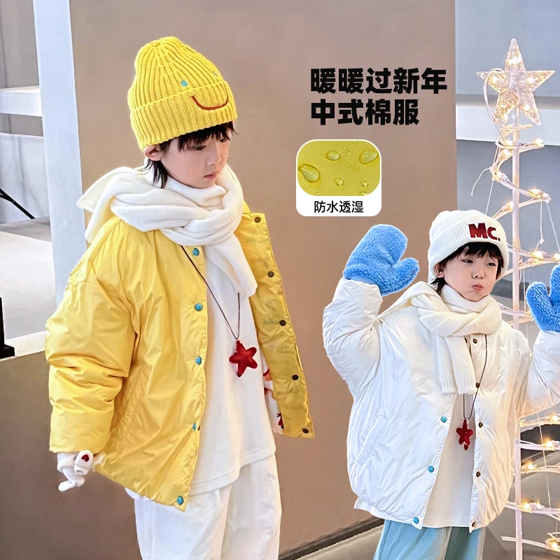 AIAIJKIDS【绿松石】棉服男童冬日保暖御寒时尚圆领加厚棉 411154O2