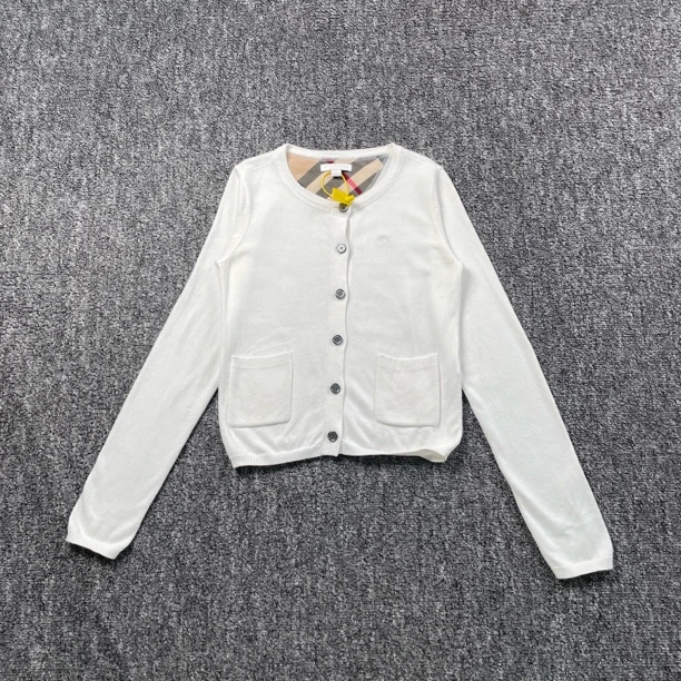 95新 BURBERRY/博柏利 8164/Burberry 白色针织开衫/14Y