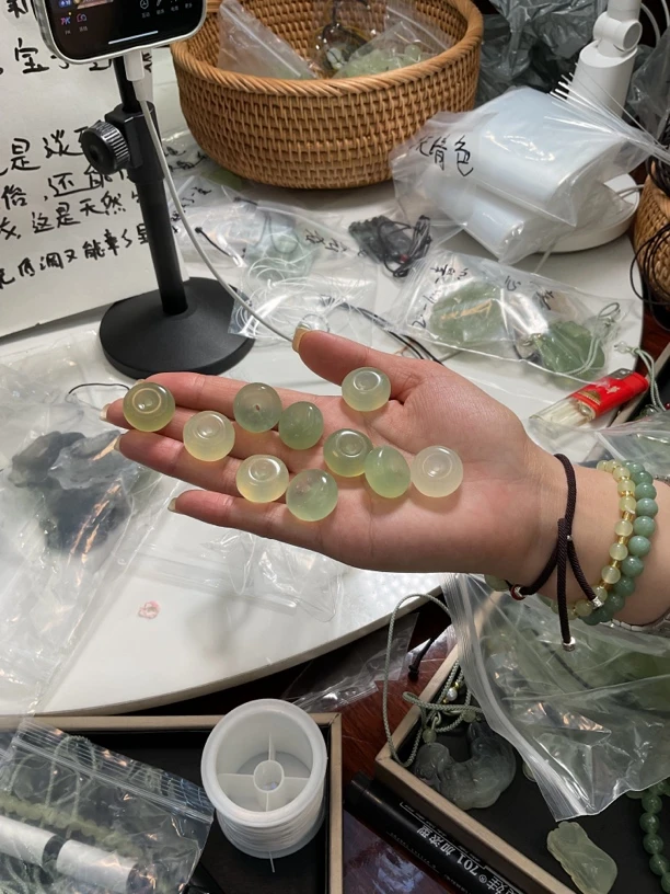 非金属树脂手链 白冰平安扣手工