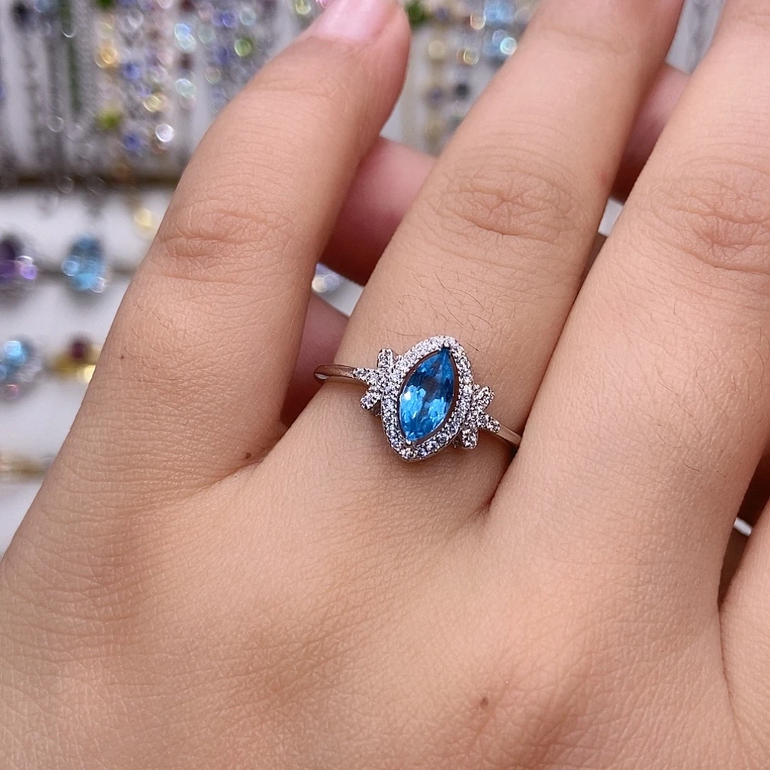 戒指银S925镶嵌托帕石