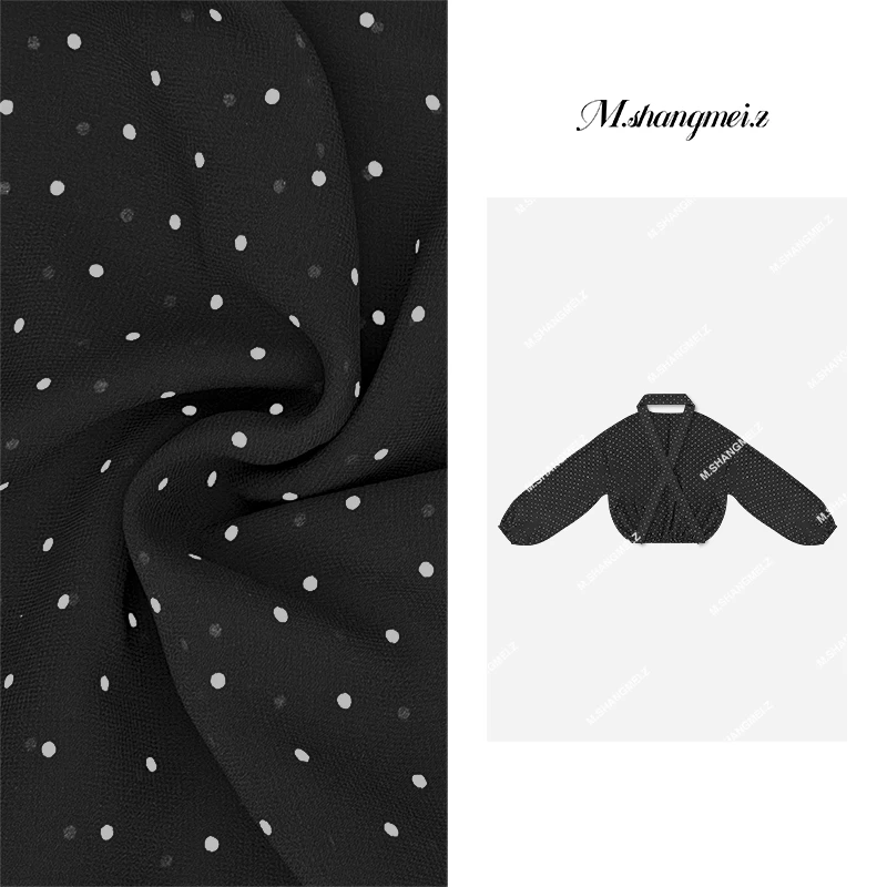 M.SHANGMEI.Z/沐熙【波点衫】美大哥轻便经典波点带飘带上衣X042394