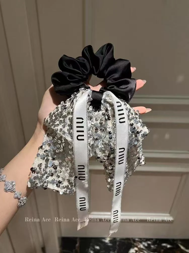 发圈发绳网纱小香风复古超仙少女皮筋韩版百搭飘带