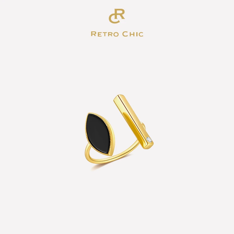 铜合金戒指 RC RETRO CHIC 意大利复古时尚首饰  黑眼睛开口戒