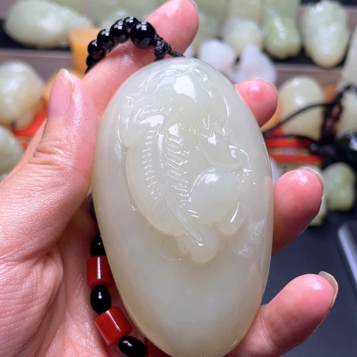 石材方解石手把件