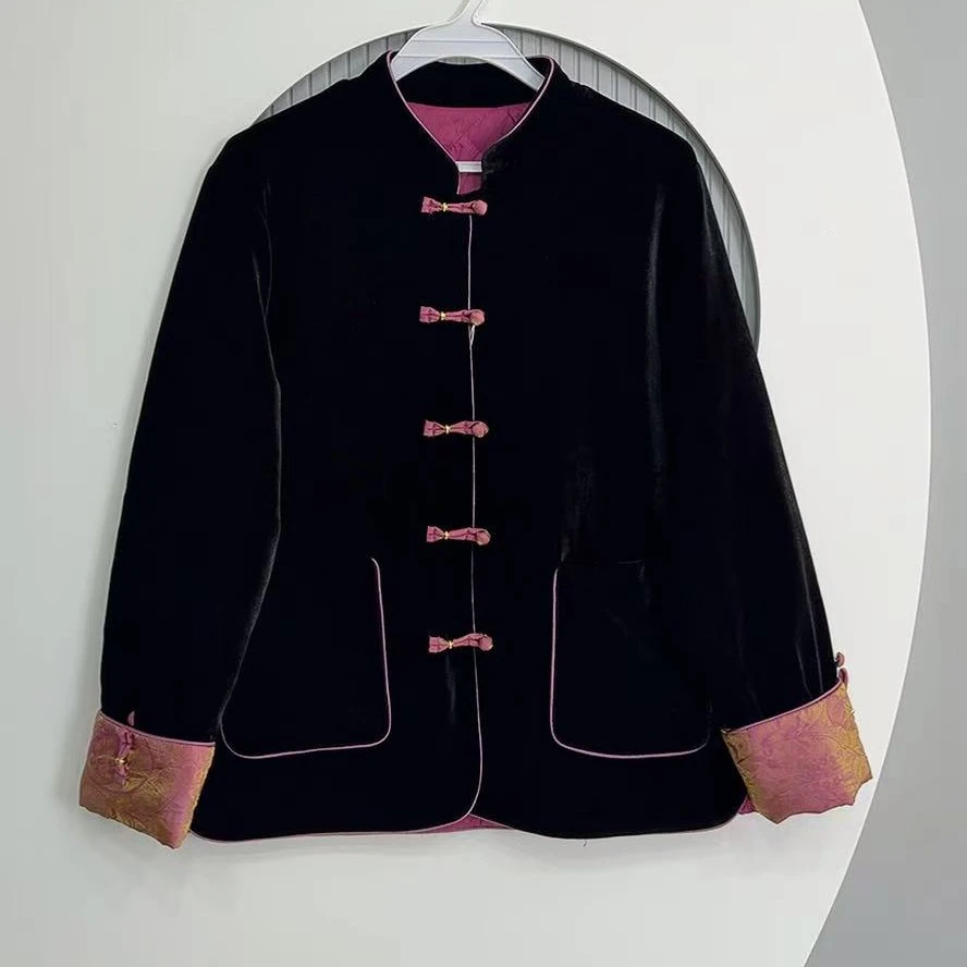 w1959国风丝绒棉衣