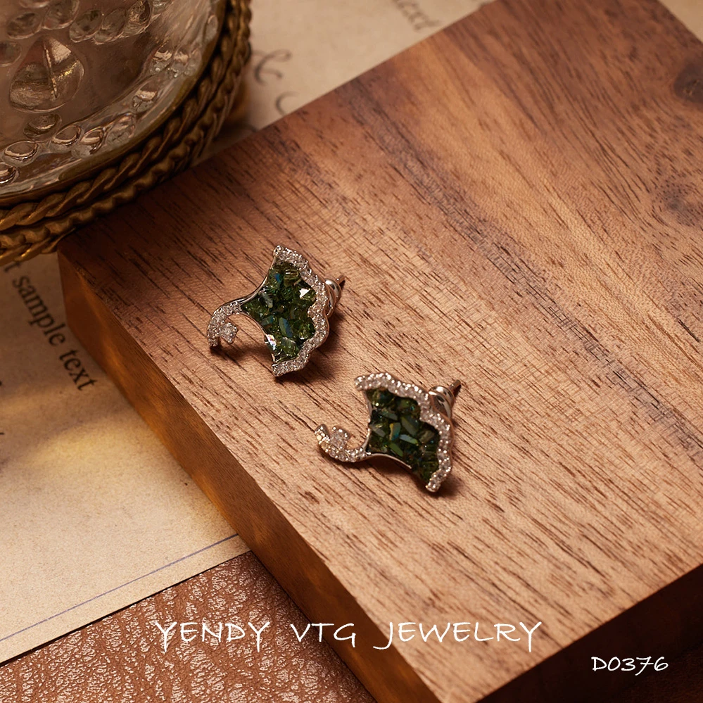 铜合金耳饰 D0376「绿穹之镜」Les Nerith蕾娜瑞斯 ♠定制 耳环