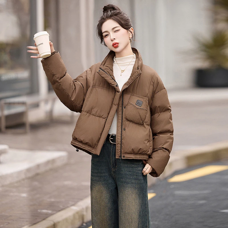 DUCURNO短款羽绒服女2025冬季新款小个子显瘦超好看加厚立领外套