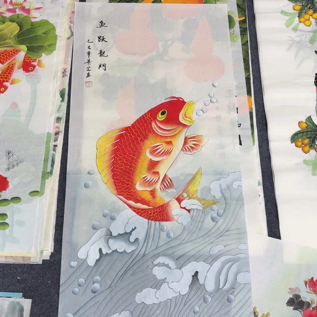 用***3国画100×50工笔画画画
