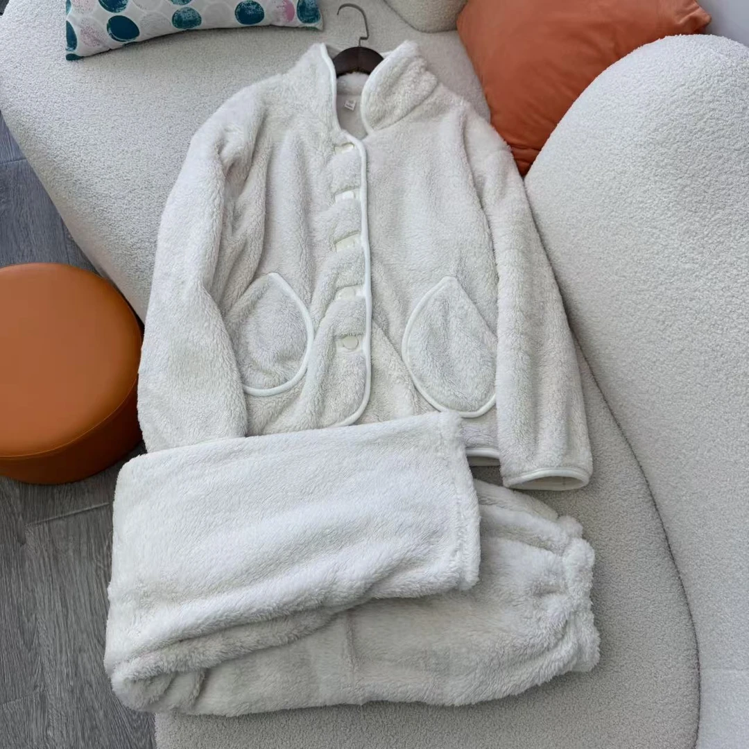 常规款女厚款冬季睡衣家居服套装珊瑚绒睡衣两件套装