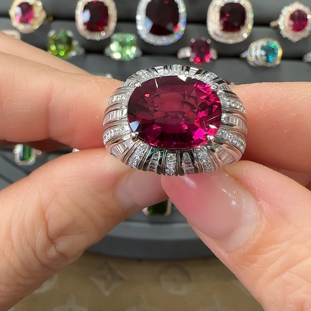 碧玺戒指18K金镶嵌5.35ct