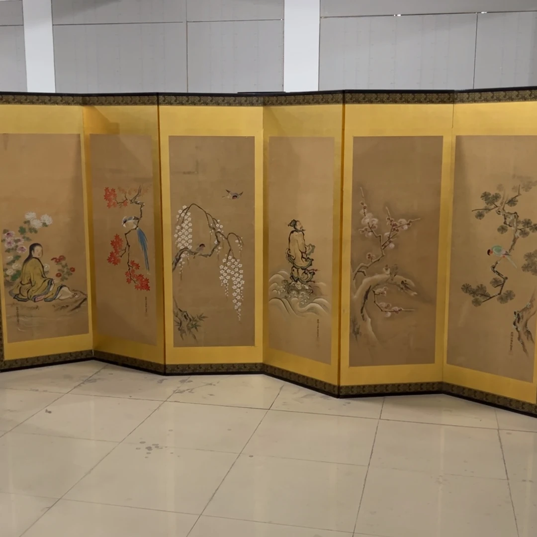 绘画屏风框画茶空间设计