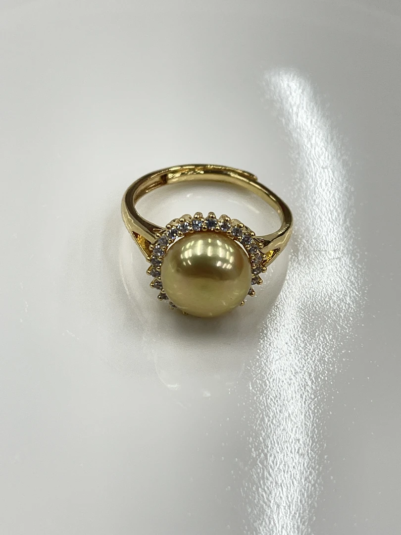 791.珍珠金珠戒指