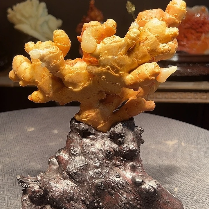 我***红寿山石寿山石雕刻工艺品