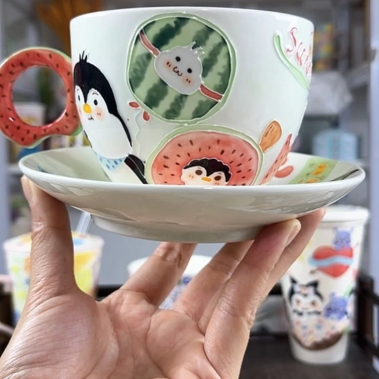 手绘高温釉下彩陶瓷