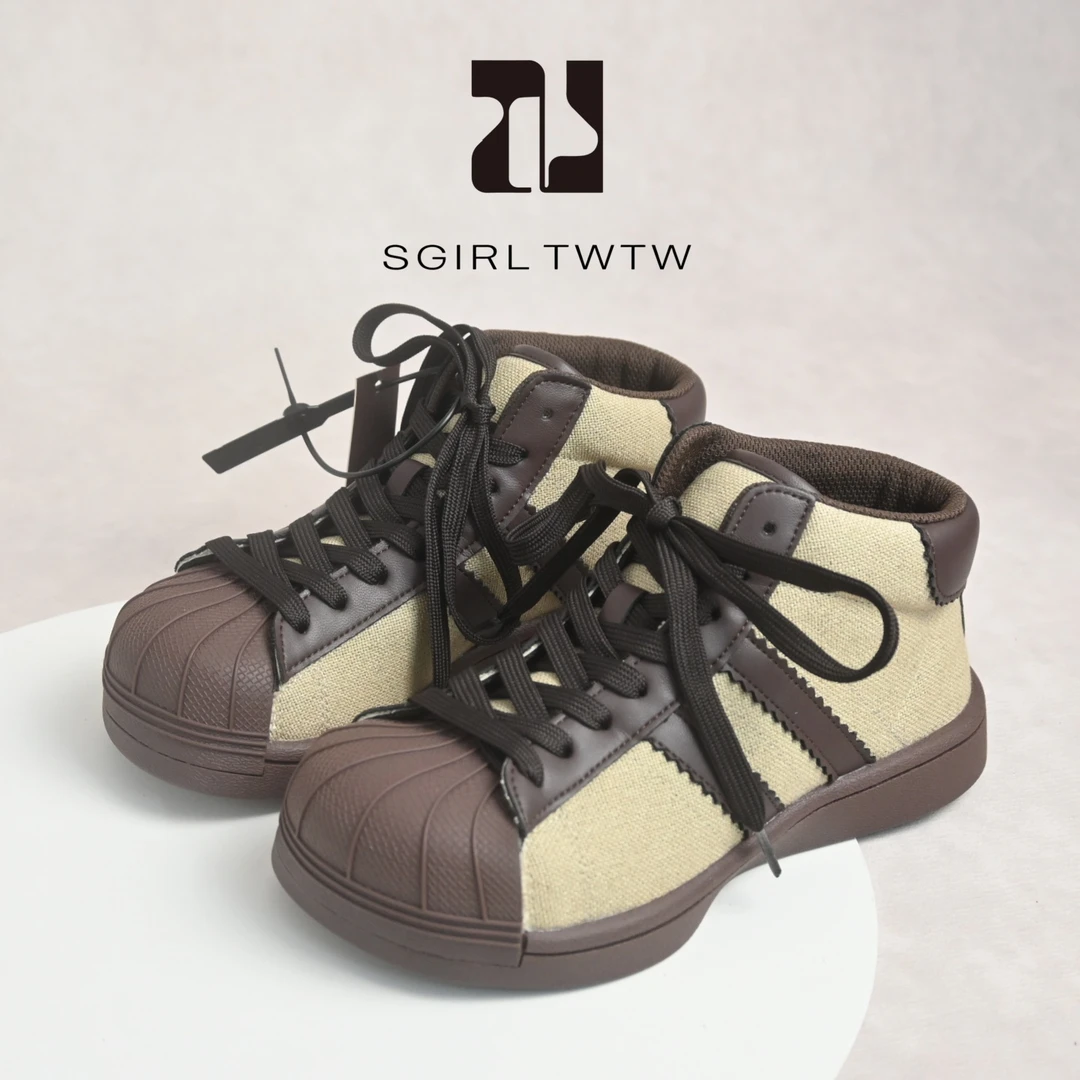 SGIRL TWTW复古厚底贝壳头板鞋2025新款户外轻软百搭贝壳大头鞋女