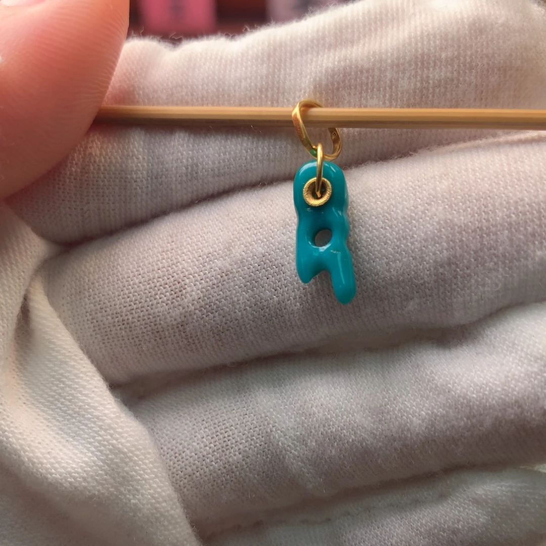 绿松石18K金镶嵌配饰j