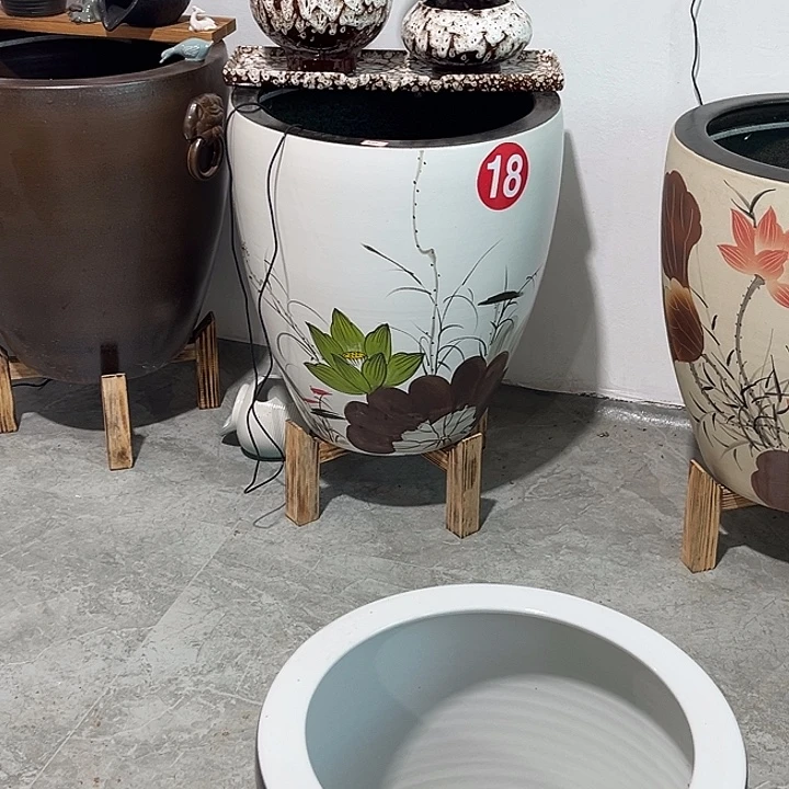 饰***复景德镇陶瓷鱼缸艺术