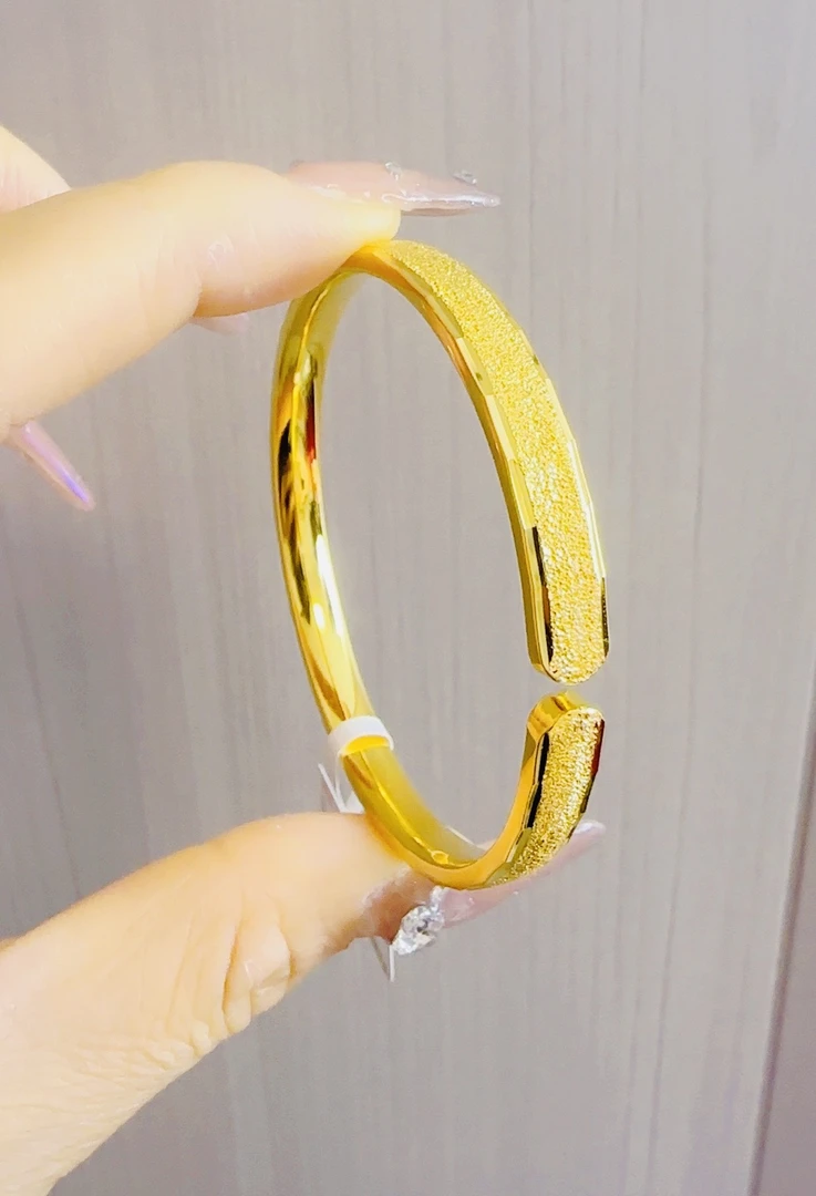 足银手镯 【中艺珠宝】T形/满天星开口手镯外包家金足银