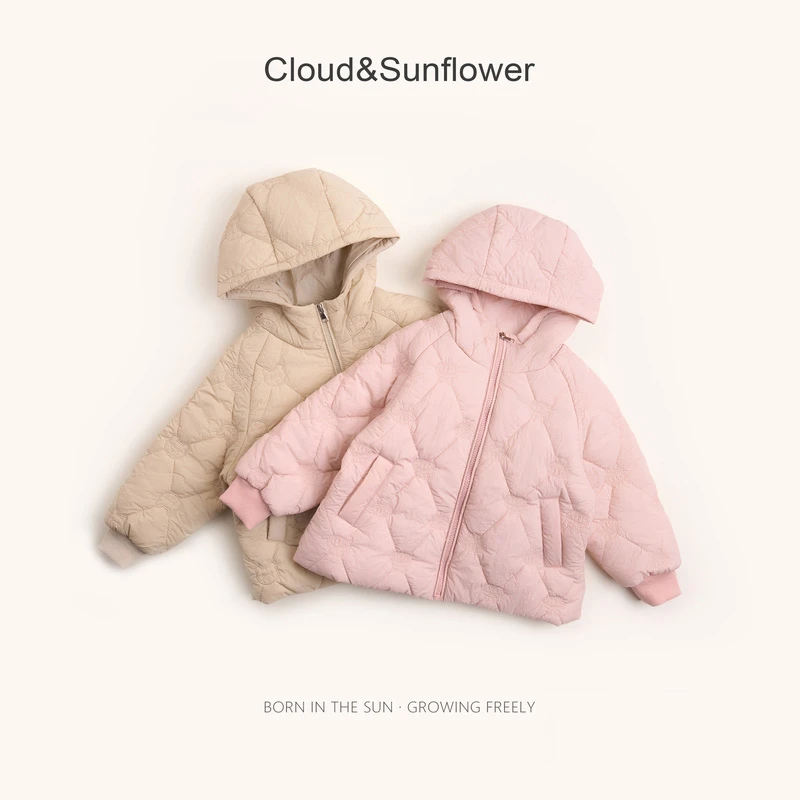 【云朵小葵】女童冬季新款洋气菱格小兔小熊连帽休闲外套555277