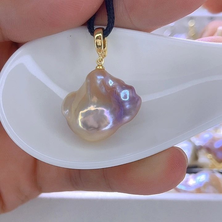 颈饰银S925镶嵌淡水珍珠82