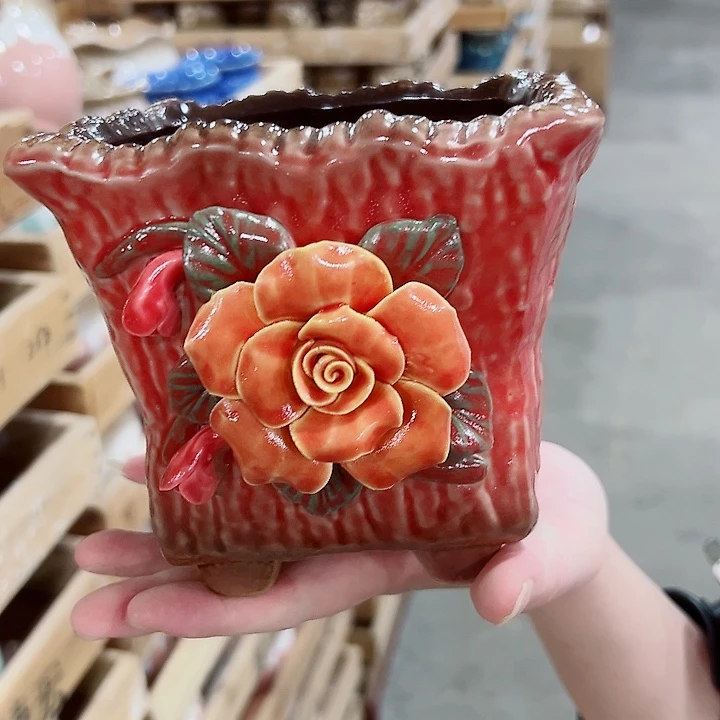 有孔.凑满10元包邮多肉陶瓷花盆！