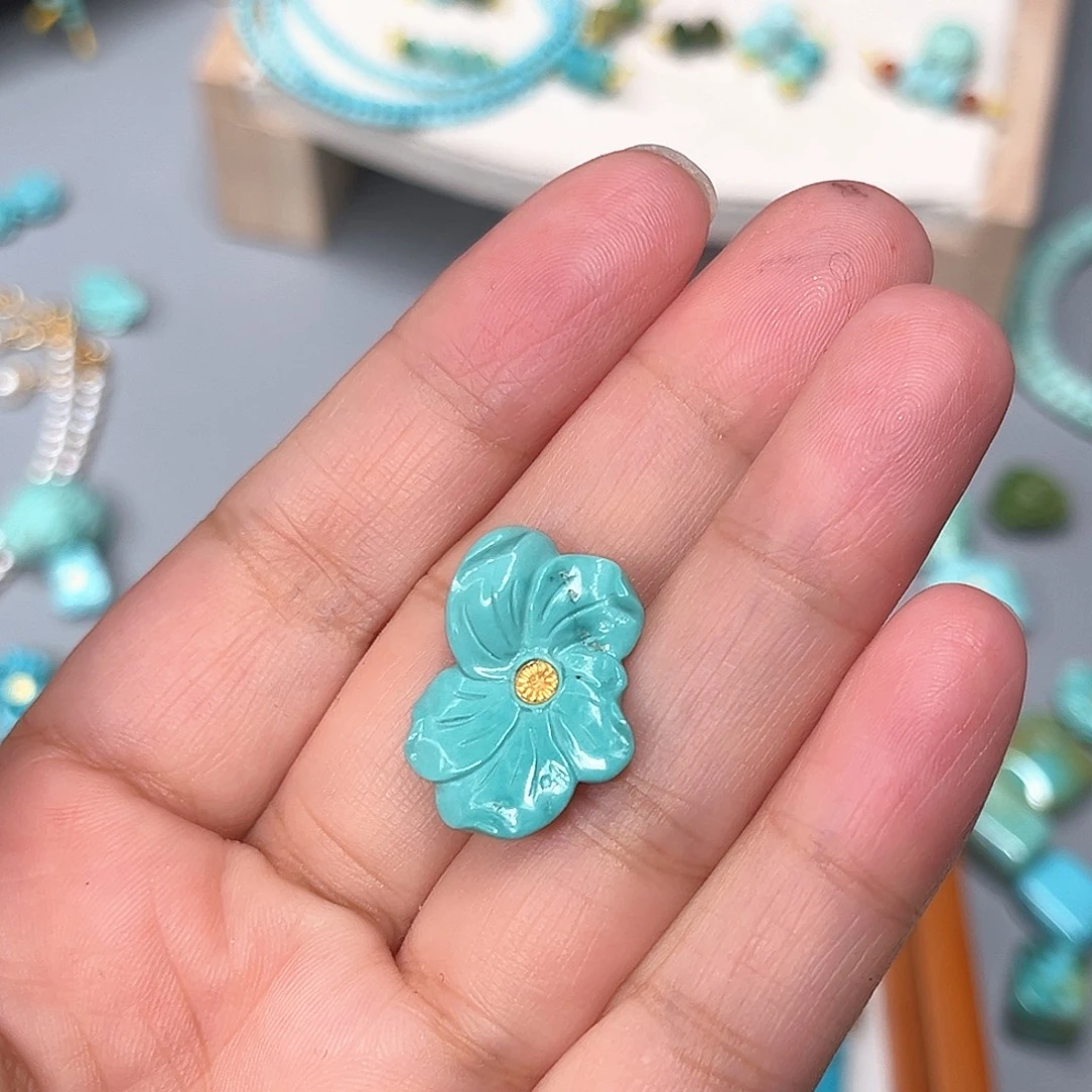 财***眯未镶嵌绿松石珠宝半成品