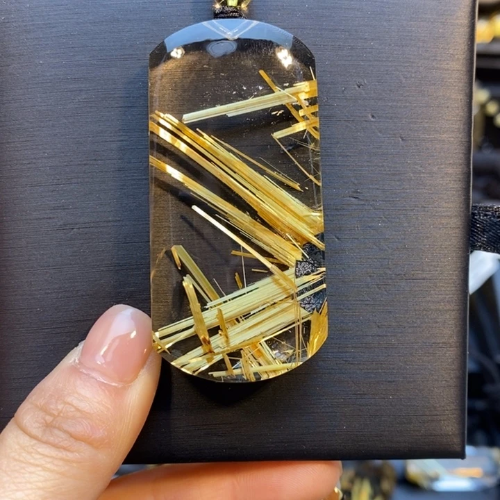 颈饰未镶嵌发晶高品质钛晶平安无事牌吊坠