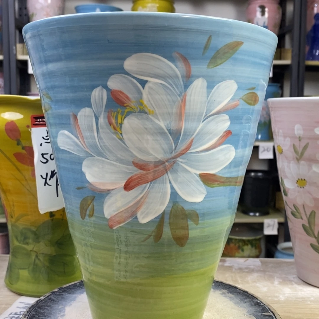 景德镇手工手绘陶瓷花盆