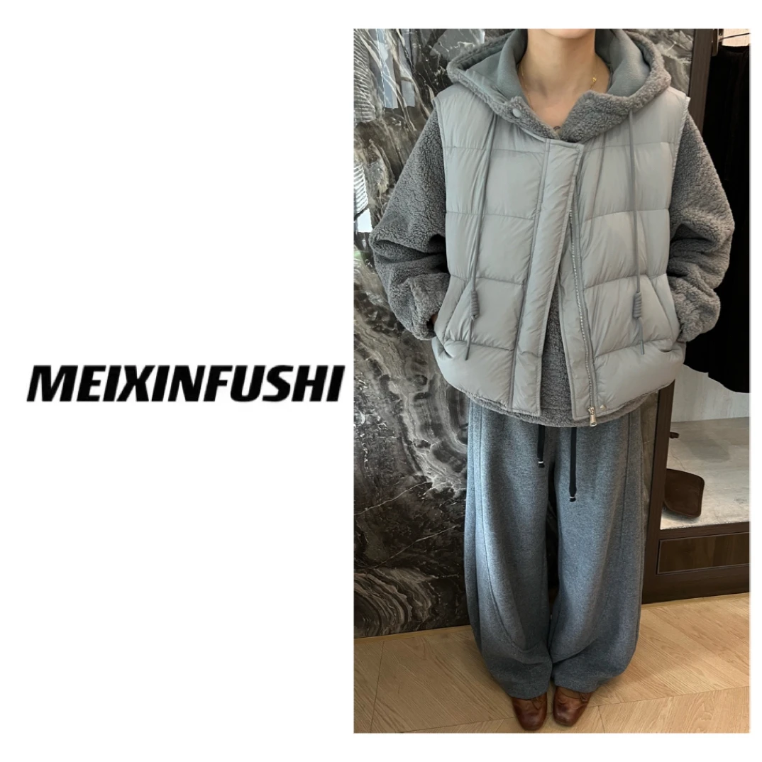 【Mei Xin】欧货毛毛卫衣马甲两件套/123/D