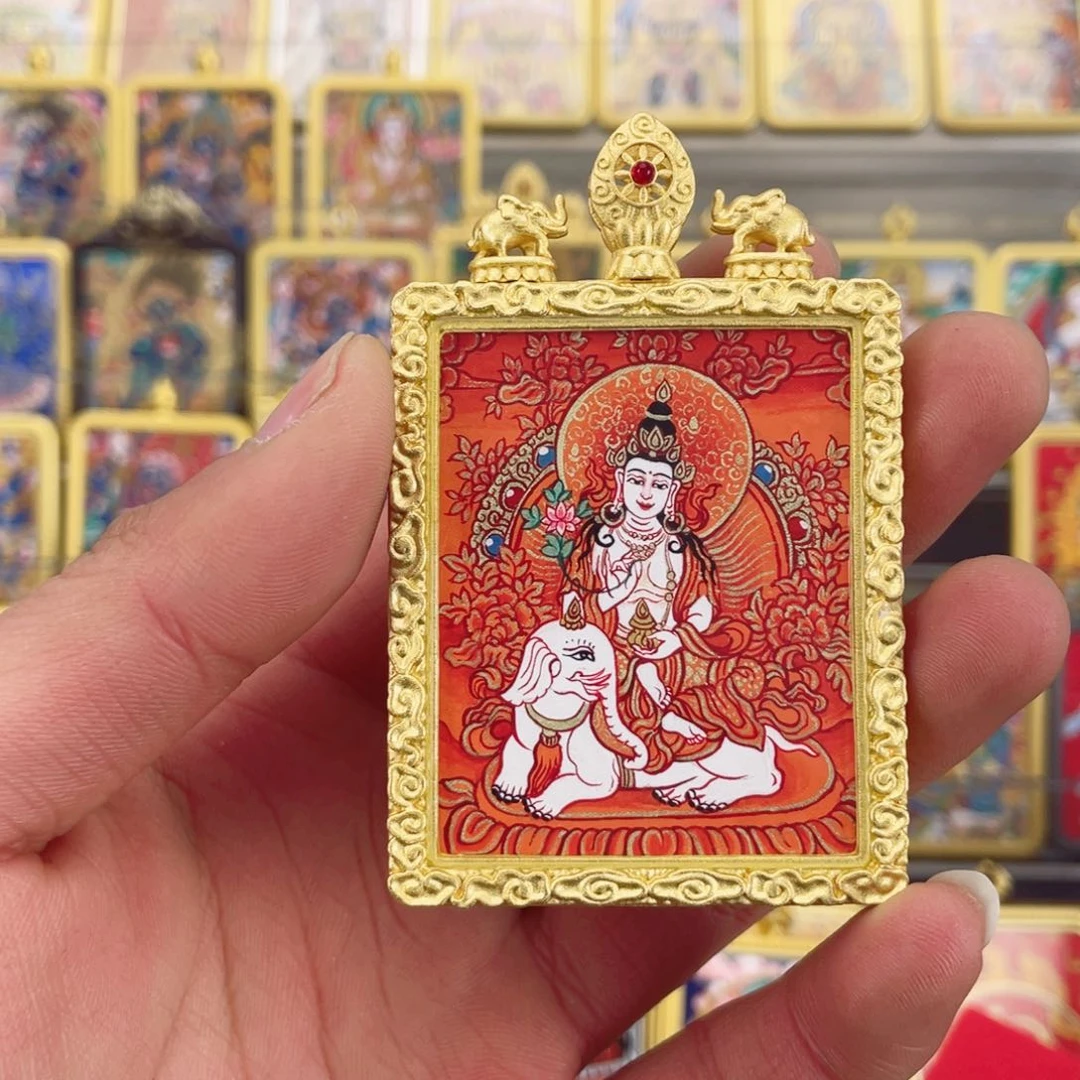 吊坠?****y纯手绘唐卡双象