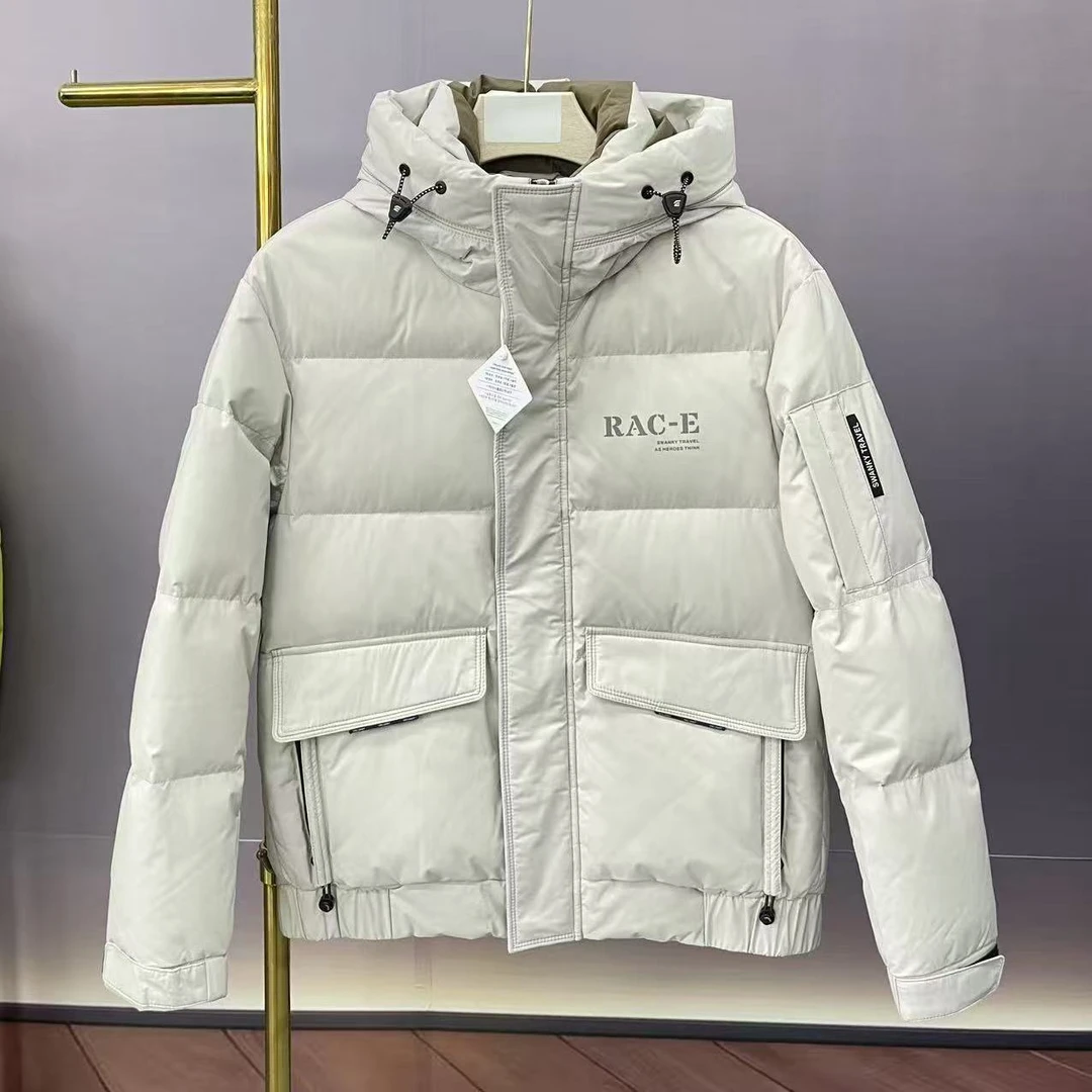 冬季男士90白鸭绒三防羽绒服H撤柜防寒休闲保暖加厚上衣外套男062