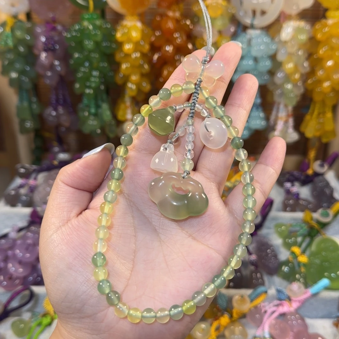 玛瑙/玉髓未镶嵌手机挂件