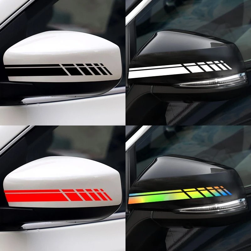 汽车后视镜贴纸改装拉花防雨个性装饰贴反光镜划痕遮挡反光车贴纸