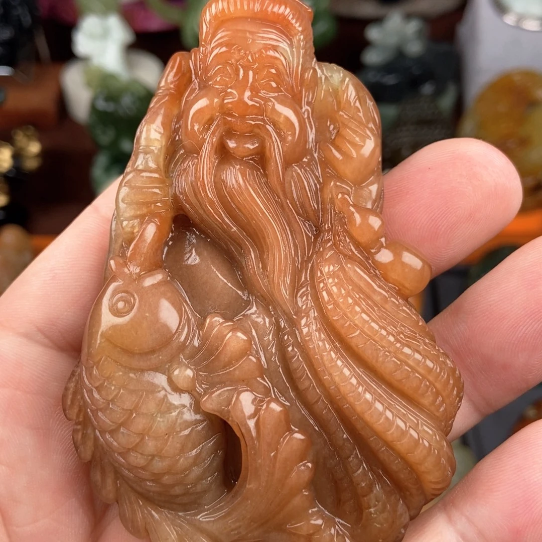 蛇纹石玉手把件未镶嵌