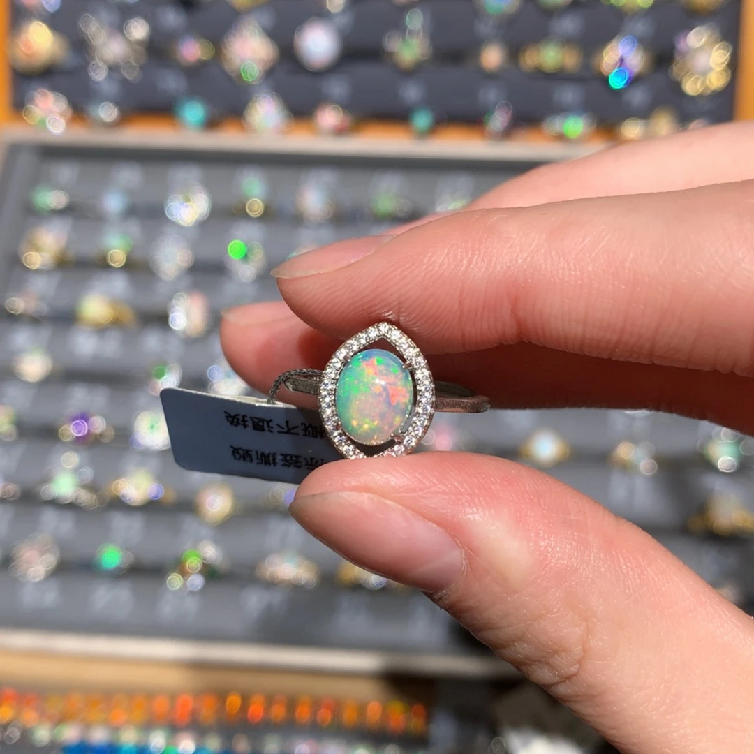 银S925镶嵌欧泊戒指t