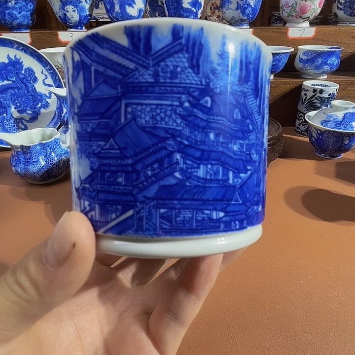༺***༻青花手工手绘杯子