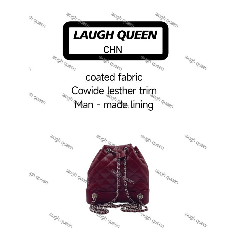 Laugh Queen手工打造真皮女士新款包0237 红色 水桶 f