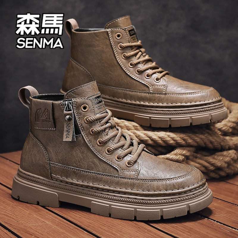 SENMA/森马男鞋冬季2025新款高帮休闲运动工装潮鞋户外登山马丁靴