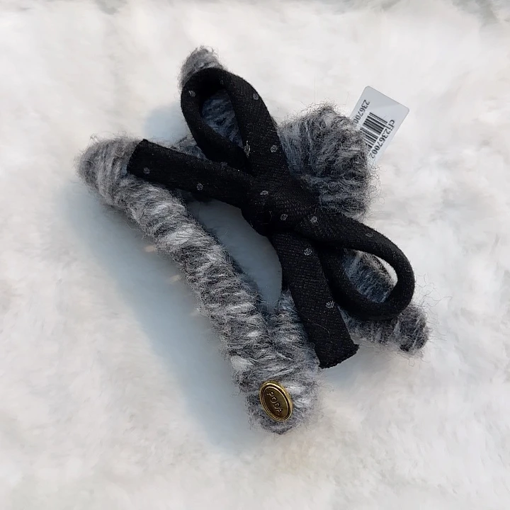 非金属布艺灰色星星抓夹