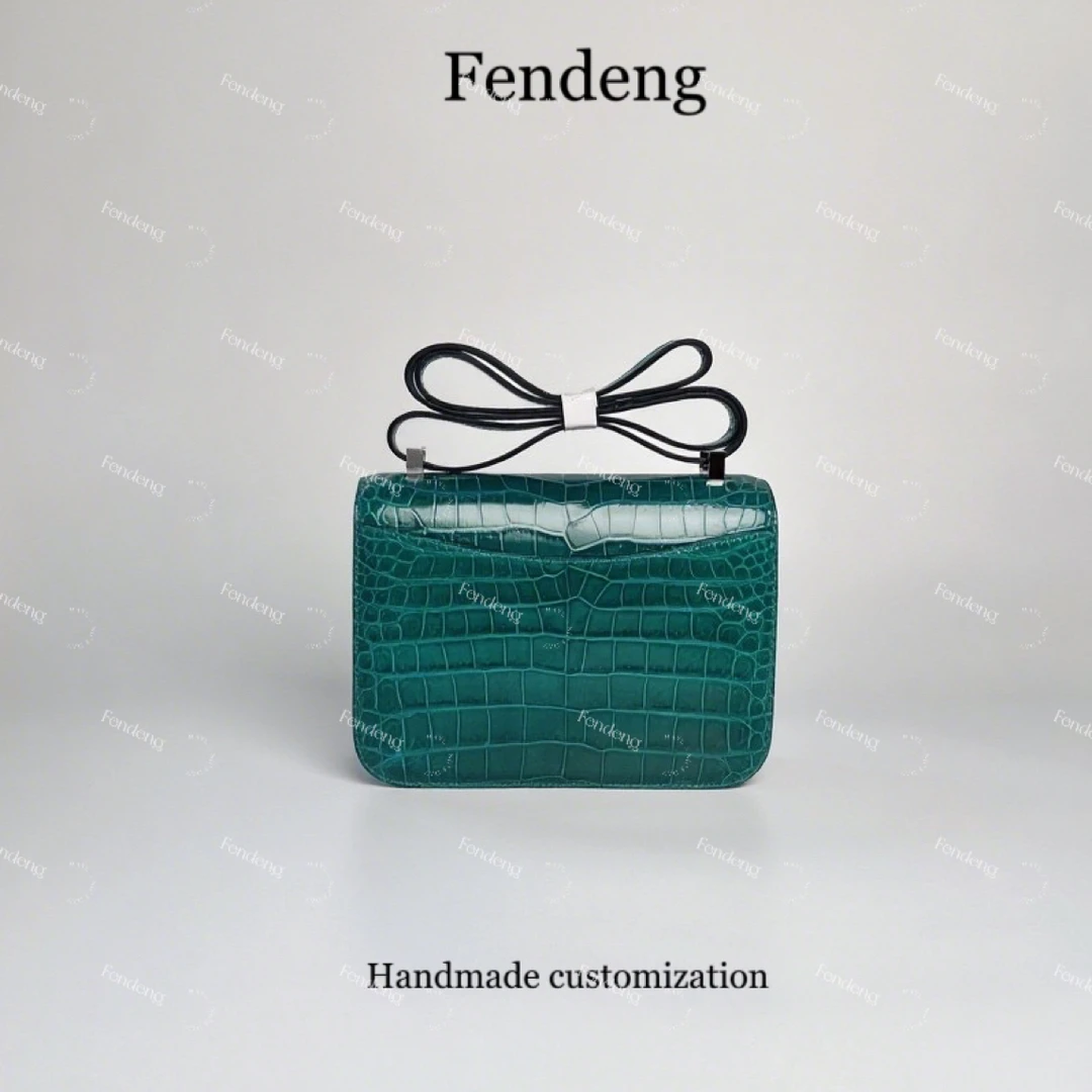 【高定女包】芬登Fendeng 鳄鱼皮尼罗高光康康单肩斜挎包包
