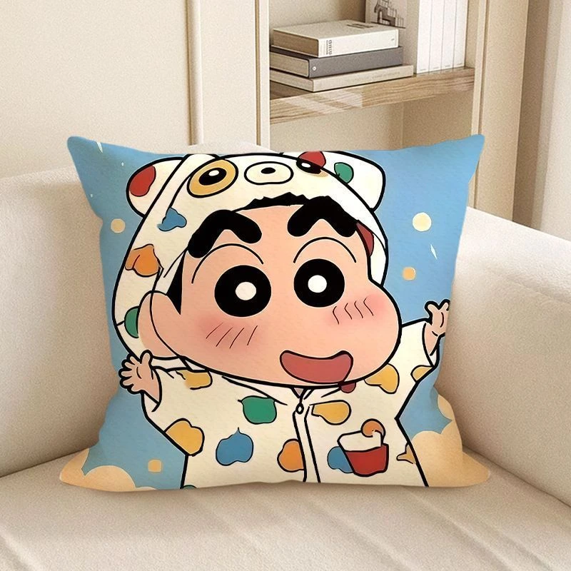 蜡笔小新午睡枕双面图案抱枕可爱枕套新款客厅车内靠枕垫靠背枕套