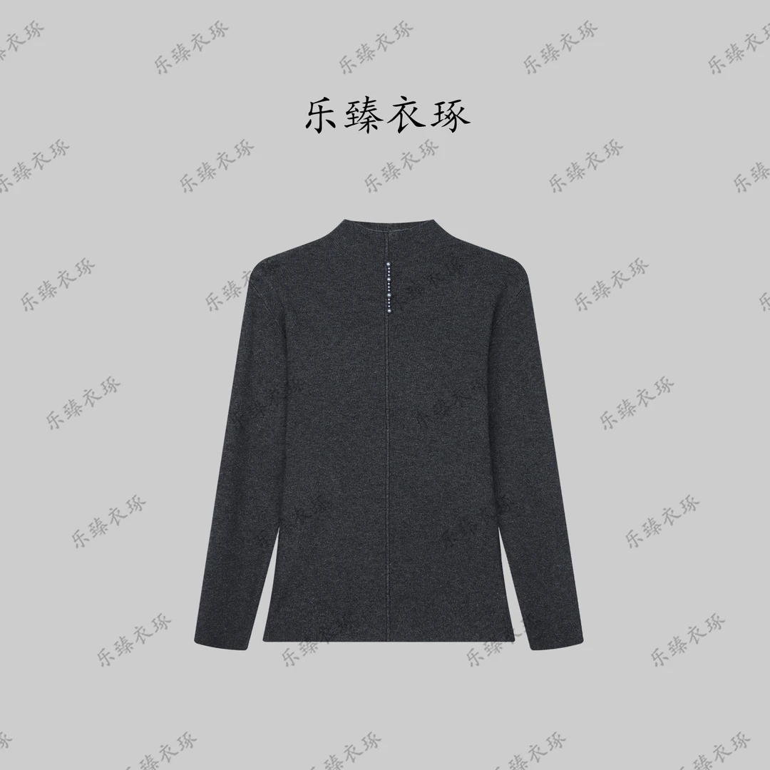 毛衣女 2025年秋冬新款半高领领口珍珠设计修身百搭长袖针织衫
