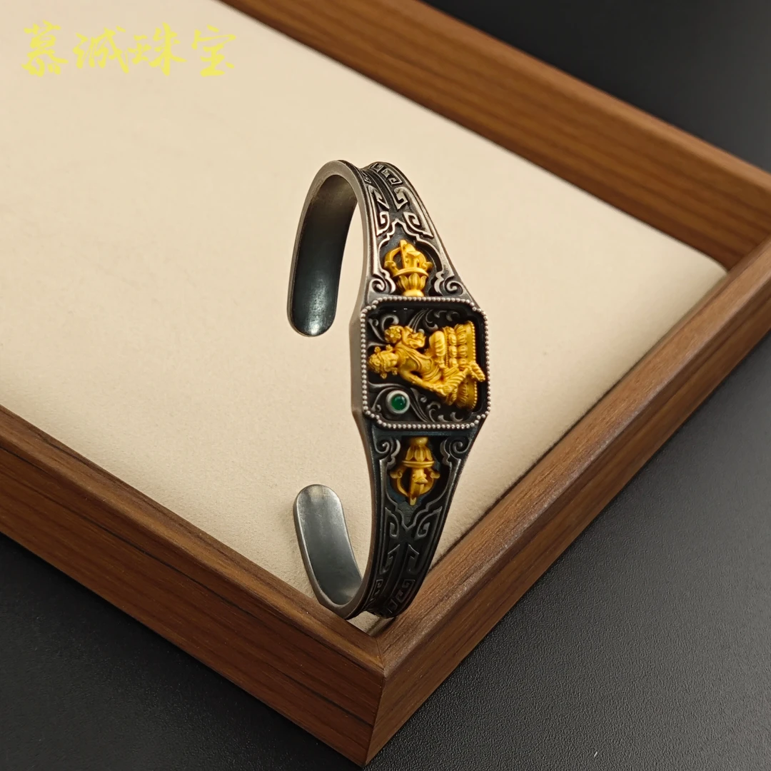 925银手镯 【慕诚】（传承度母）金尊度母妙相嘎乌盒手镯  S491