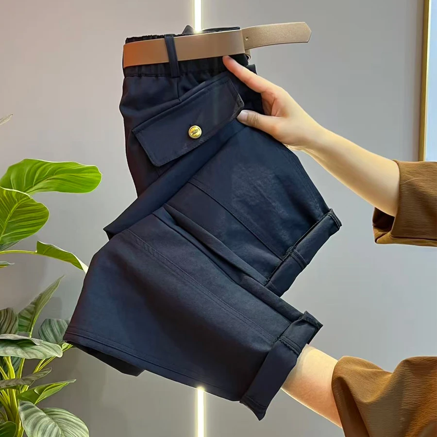 2025早秋高级感新款时髦洋气显白纯色时尚休闲裤百搭直筒裤显瘦女