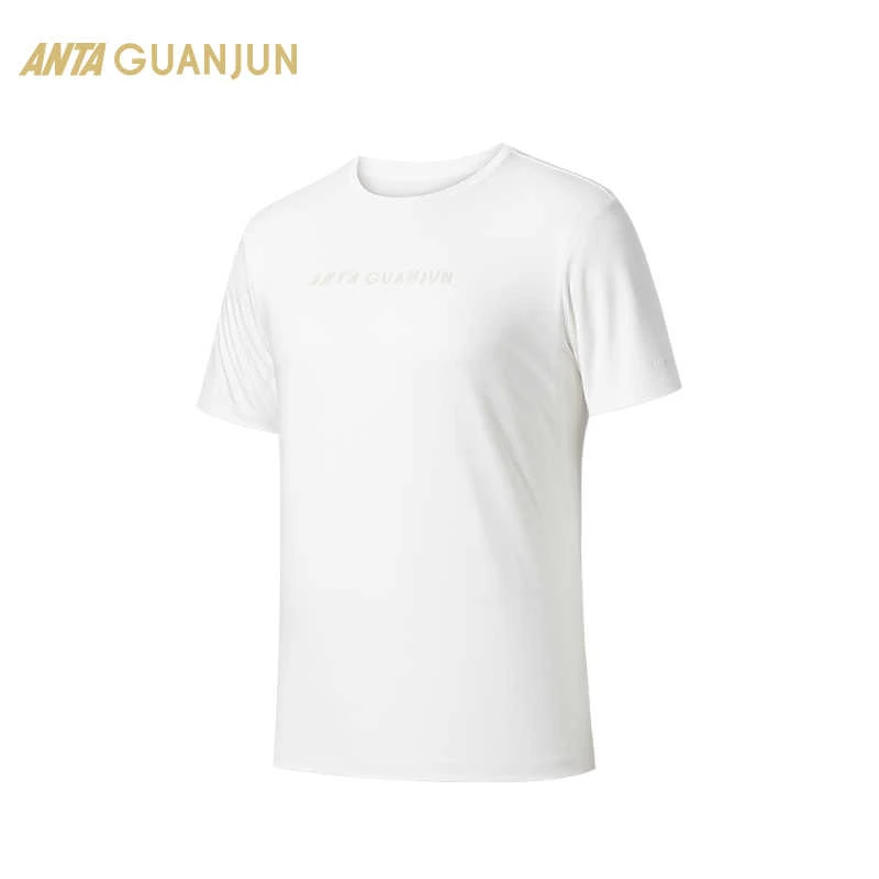 安踏冠军户外系列男通勤冰肤凉感T恤柔肤棉短袖夏季速干针织衫